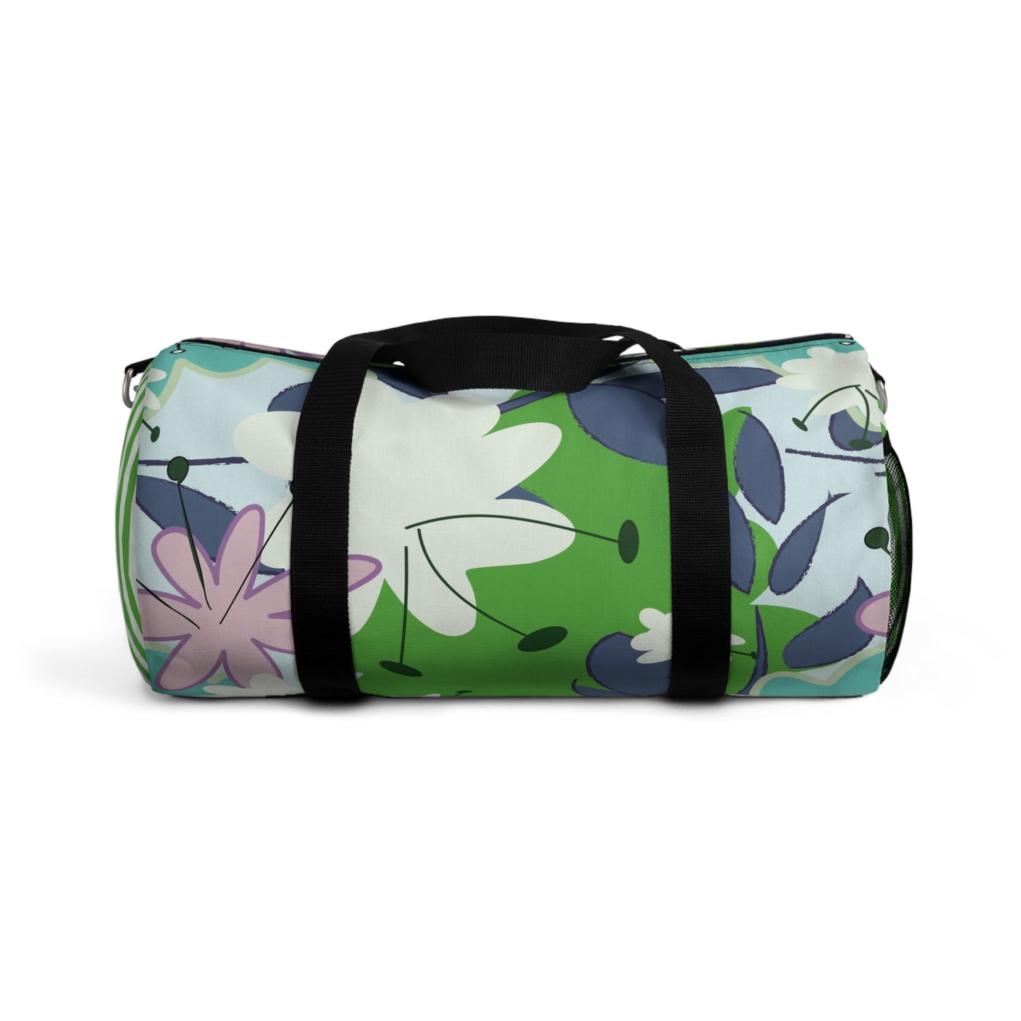 Mid Mod Floral in Blue and Green Duffel Bag