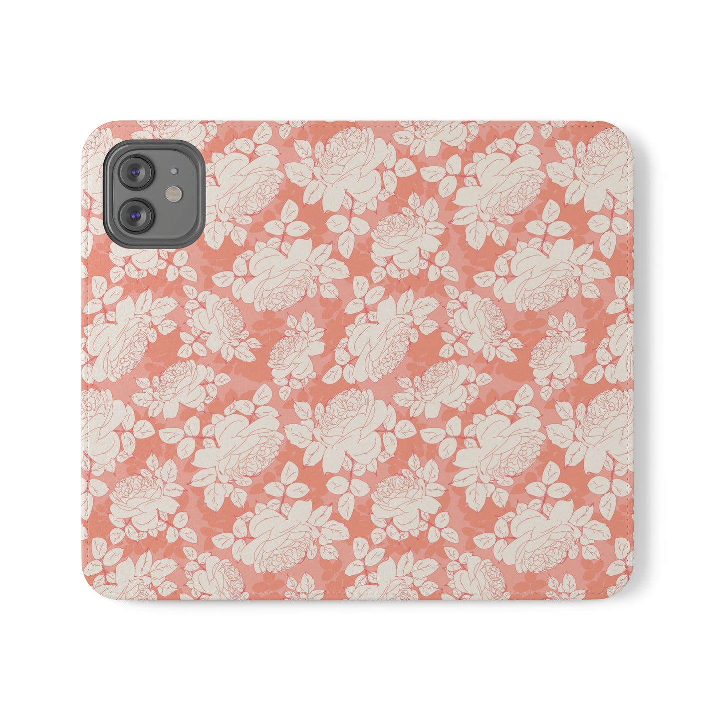 Peach and Cream Roses Flip Cases for iPhone