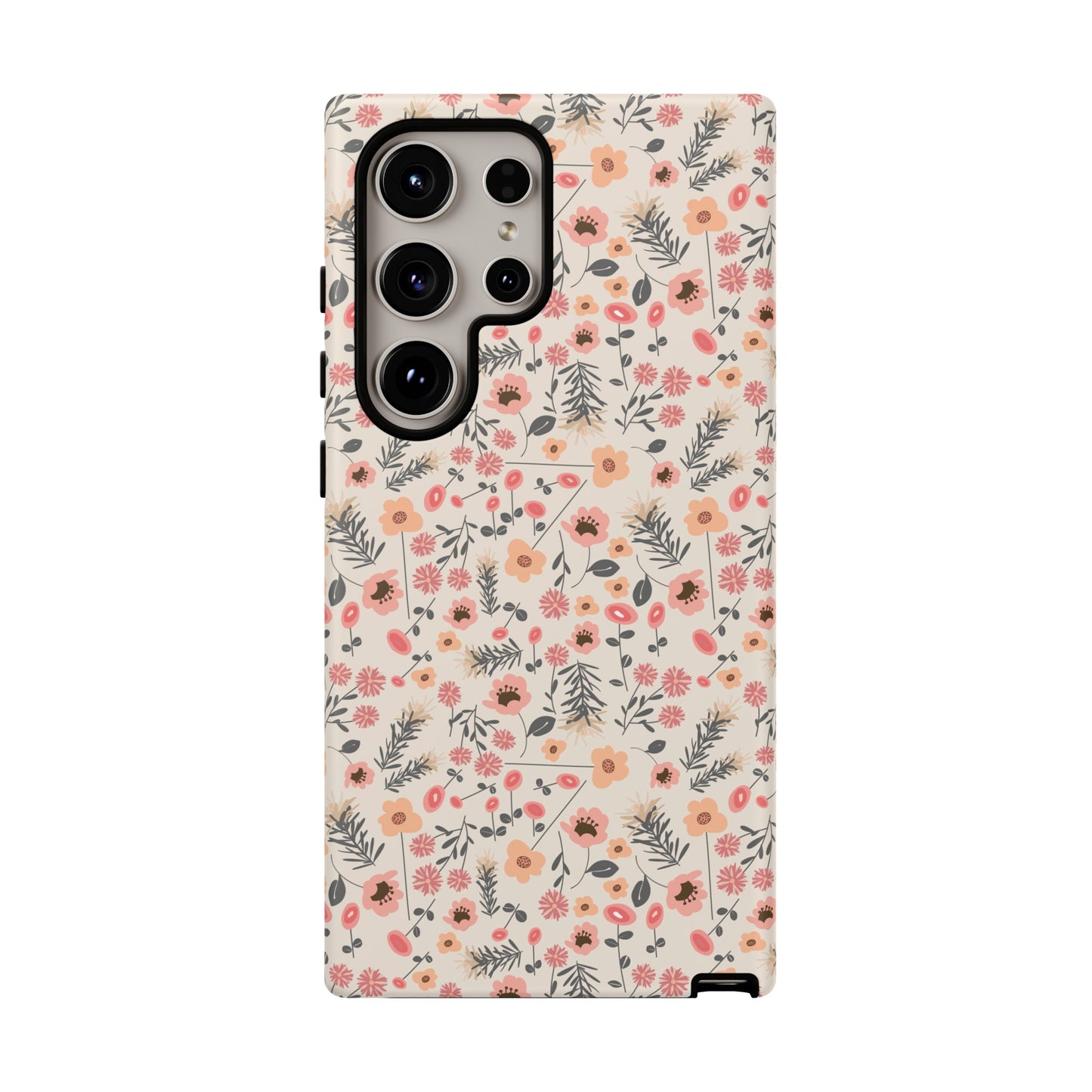 Peach and Cream Wildflowers Tough Cases for Samsung