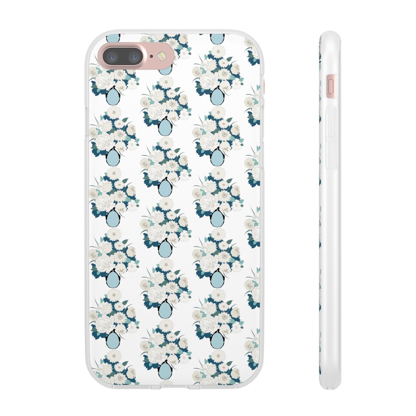 White Flowers in Vase Flexi Cases for iPhone