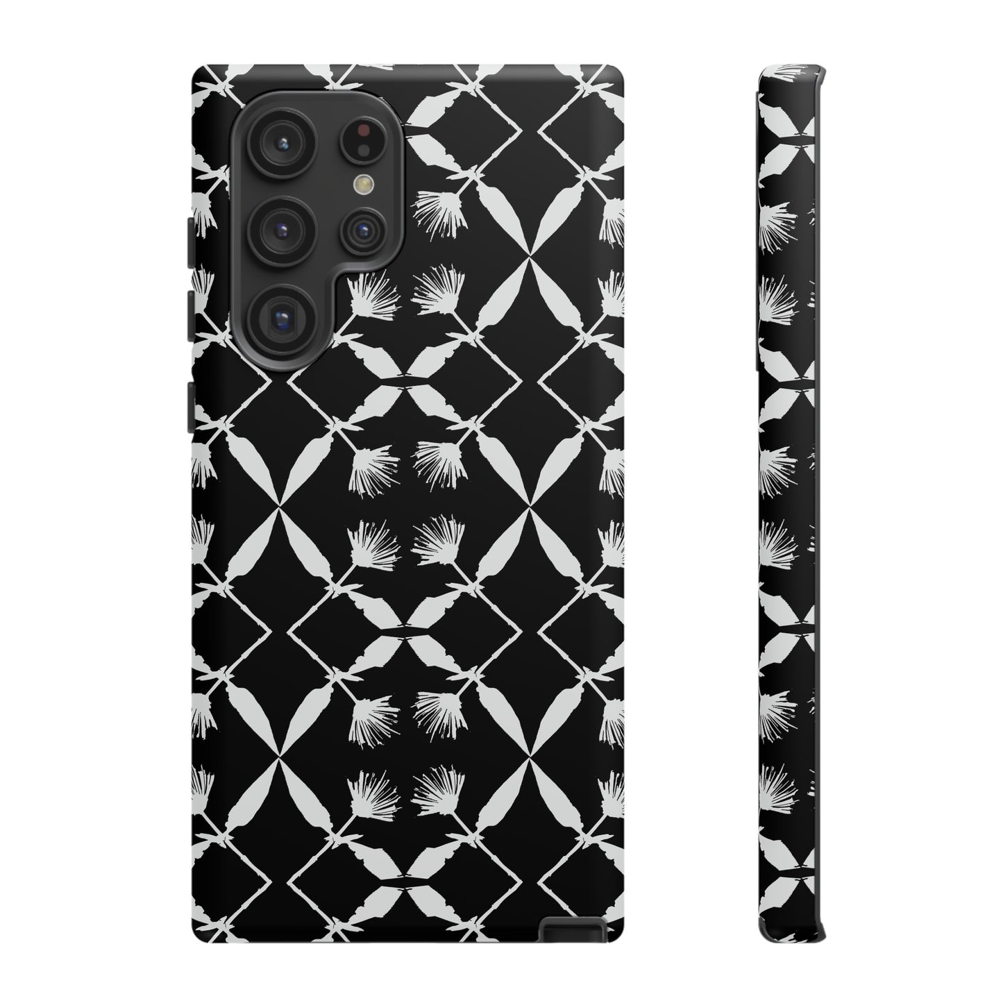 Black and White Floral Tough Cases for Google Pixel