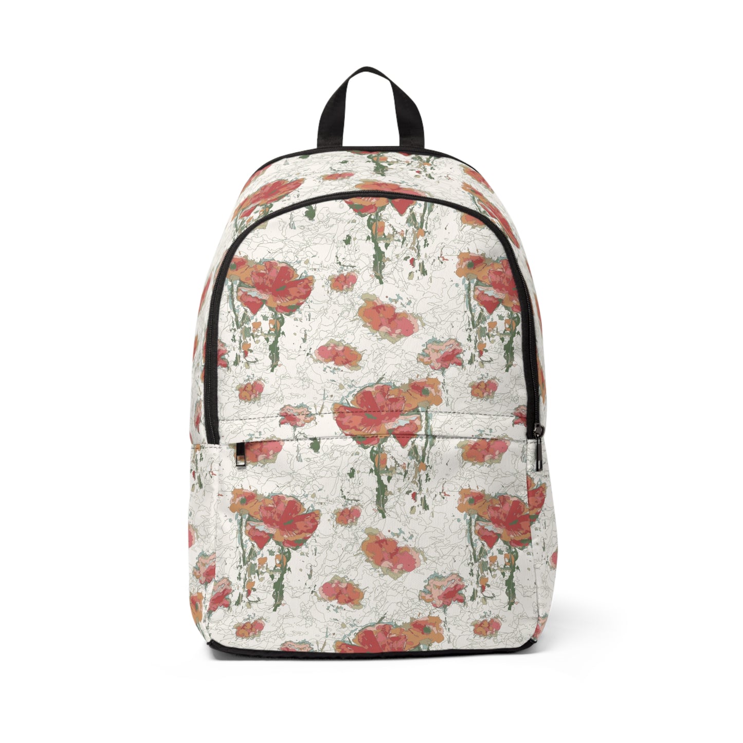 Orange Poppies Fabric Backpack