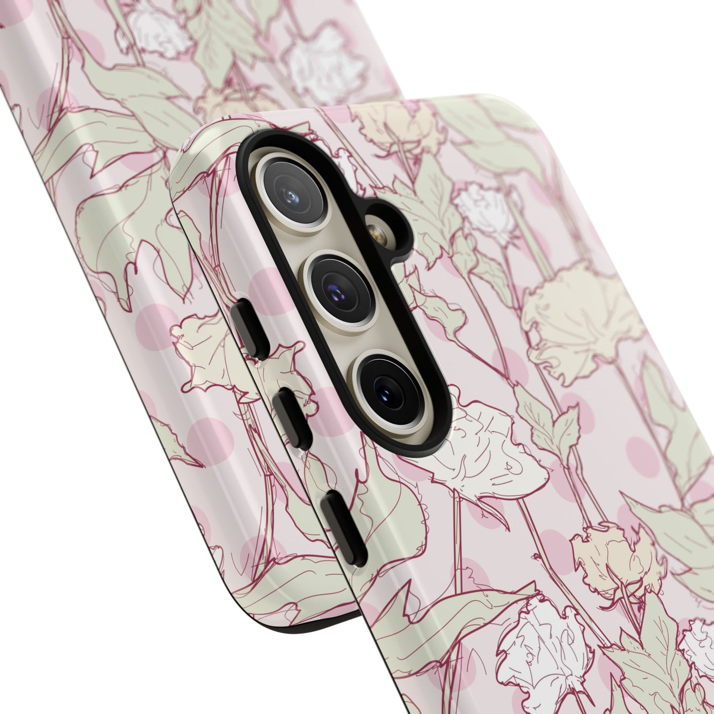 Roses and Dots in Pink Tough Cases for Samsung.