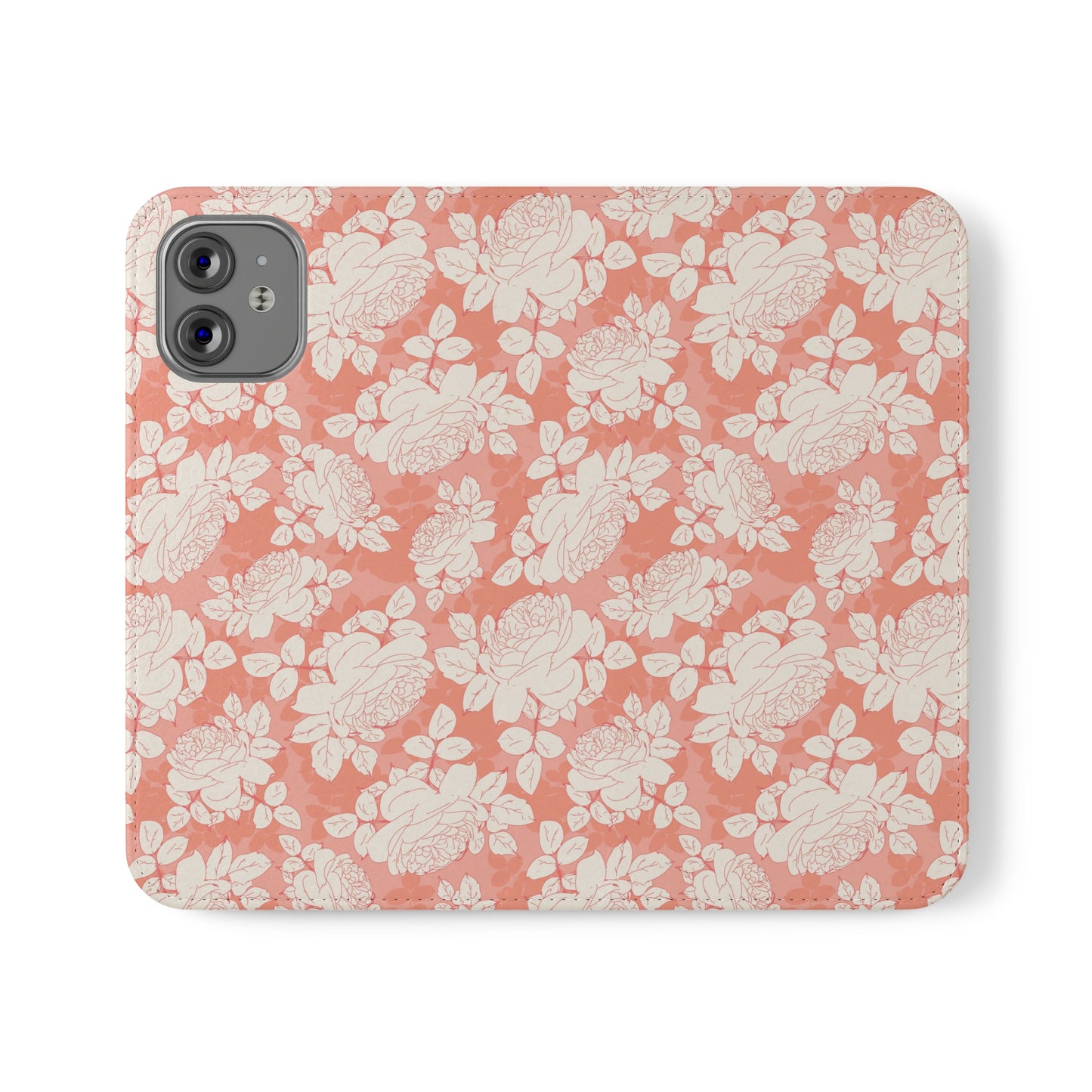 Peach and Cream Roses Flip Cases for iPhone