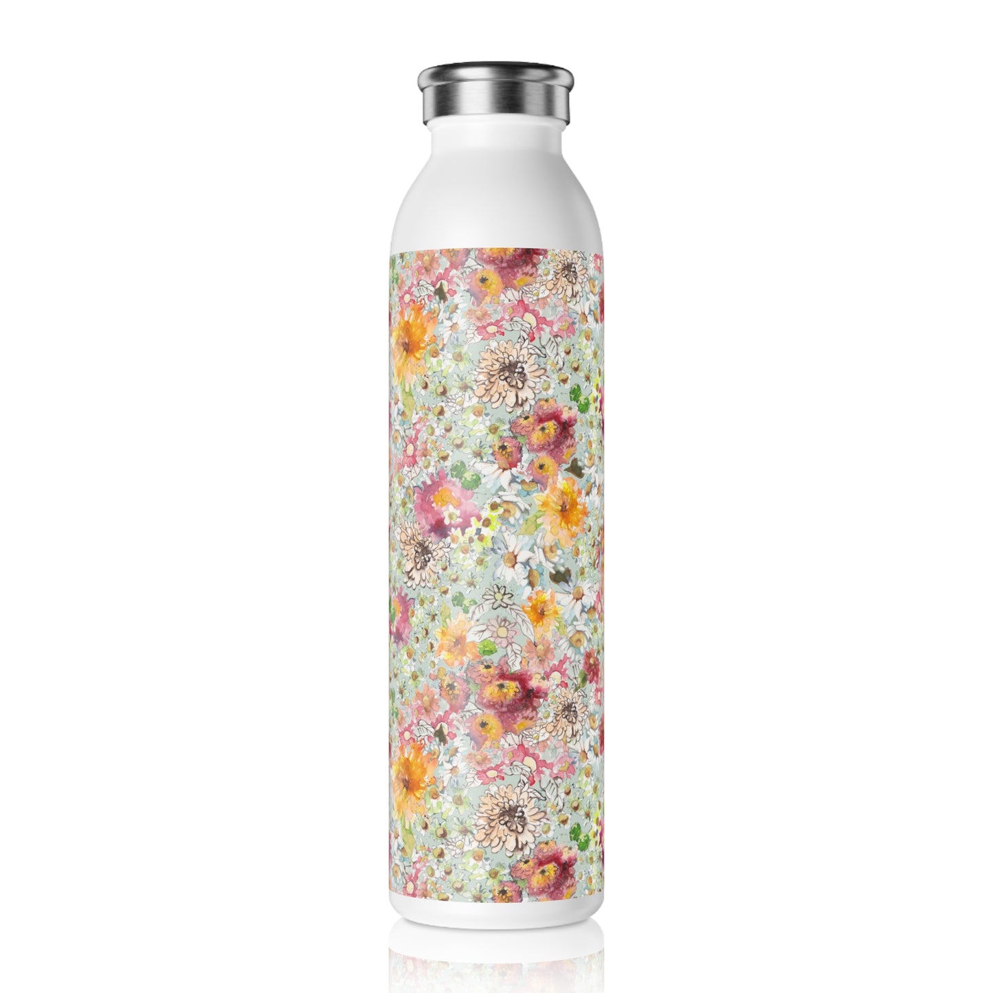 Farmhouse Floral Slim Water Bottle