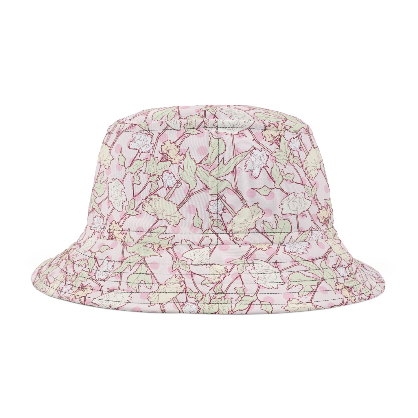 Roses and Dots in Pink Bucket Hat