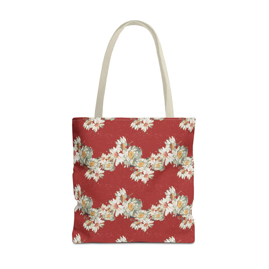 Daisies, Zig Zag Stripe Tote Bag