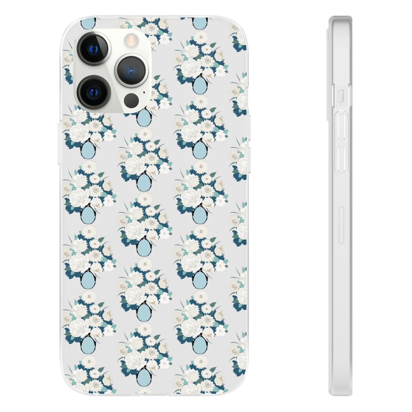 White Flowers in Vase Flexi Cases for iPhone