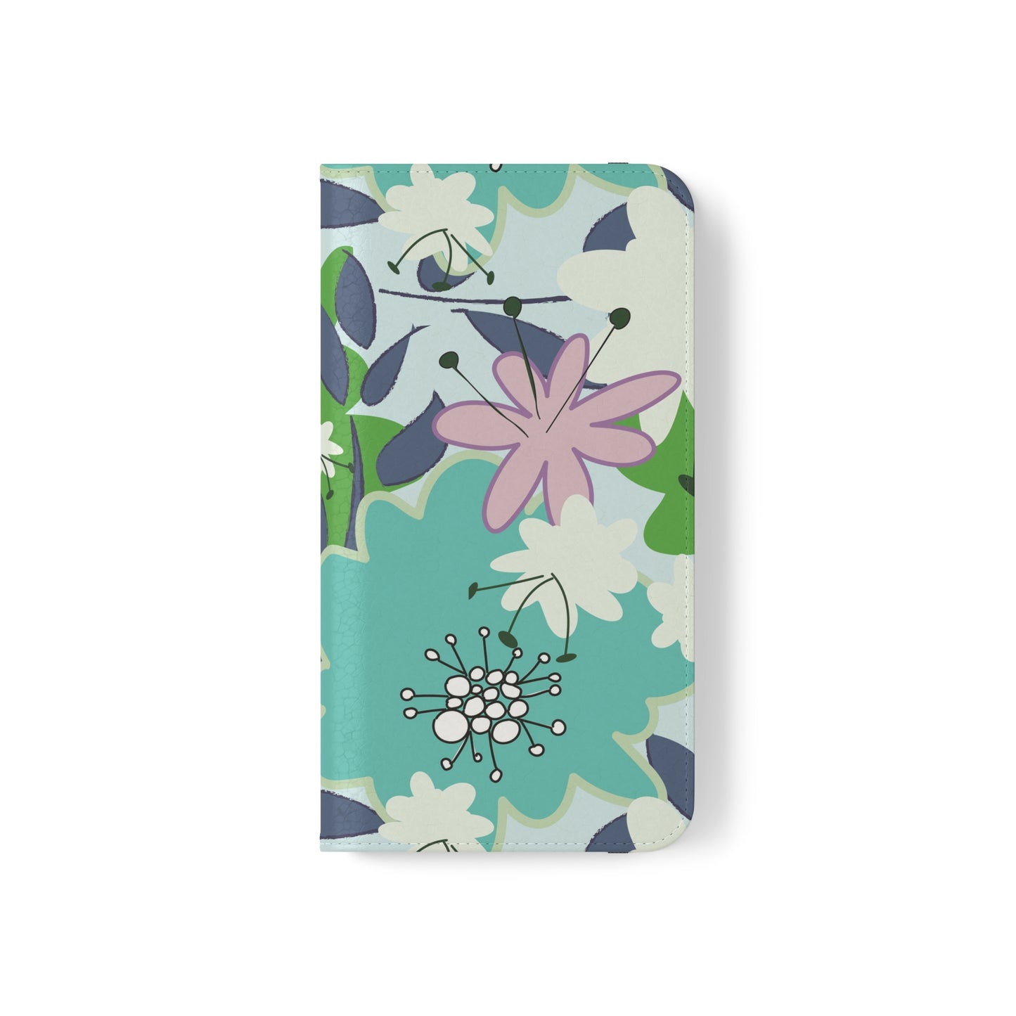 Mid Mod Floral in Blue and Green Flip Cases for iPhone