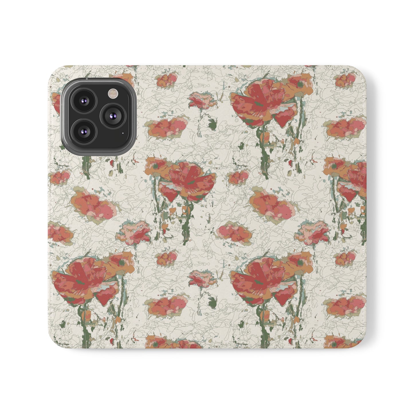 Orange Poppies Flip Cases for iPhone