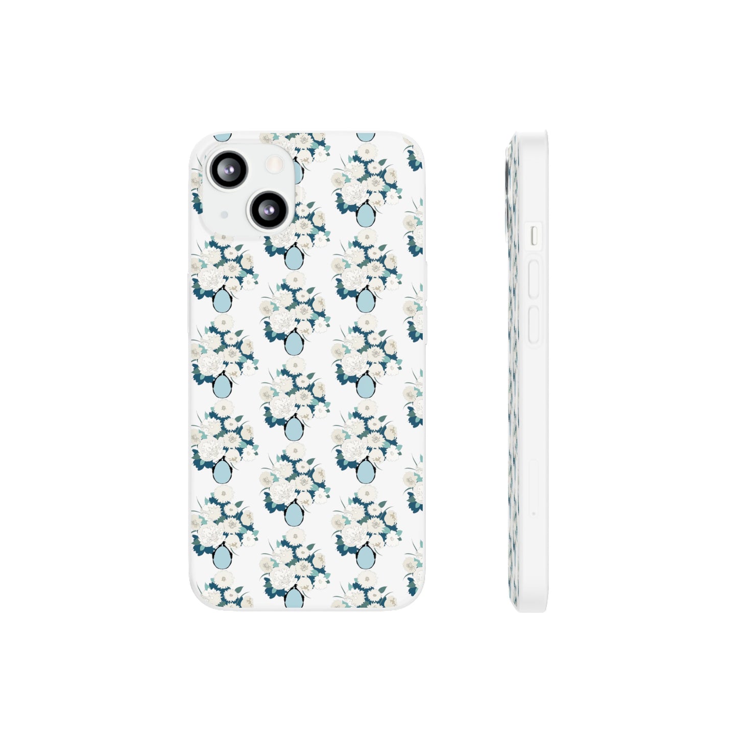 White Flowers in Vase Flexi Cases for iPhone