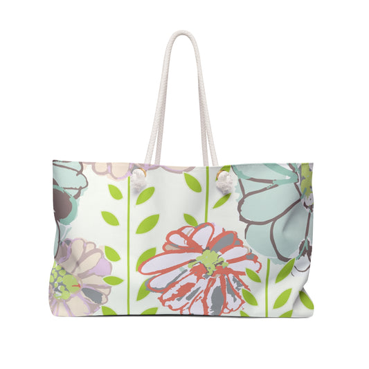 Soft Watercolor Floral Weekender Bag