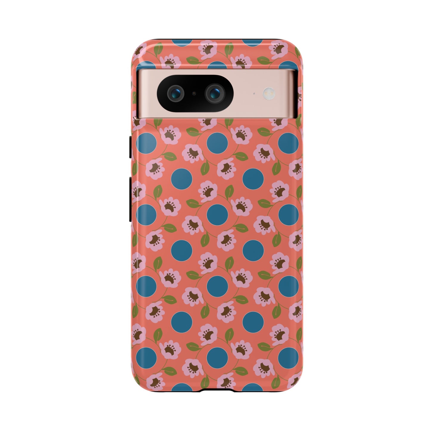 Wildflowers with Dots in Coral and Blue Tough Cases for Google Pixel