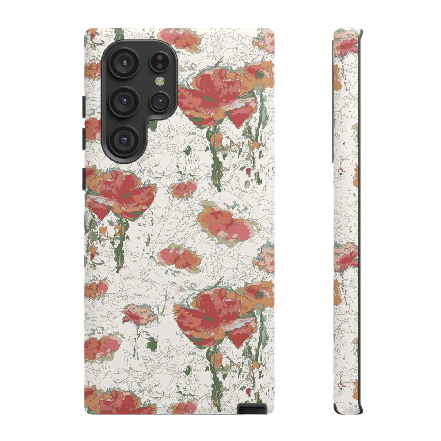 Orange Poppies Tough Cases for Samsung