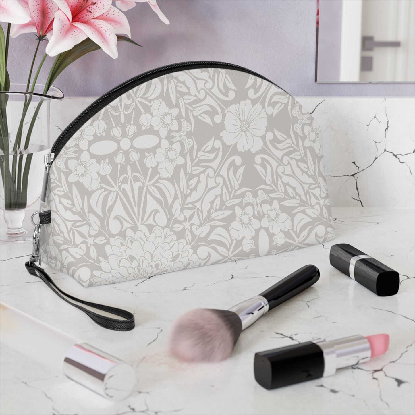 New Nouveau in Gray Makeup Bag