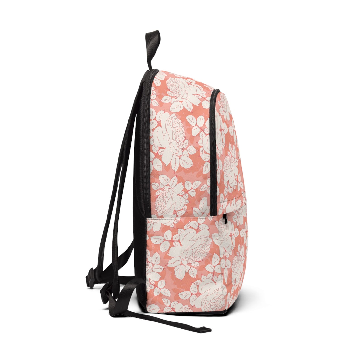 Peach and Cream Roses Fabric Backpack