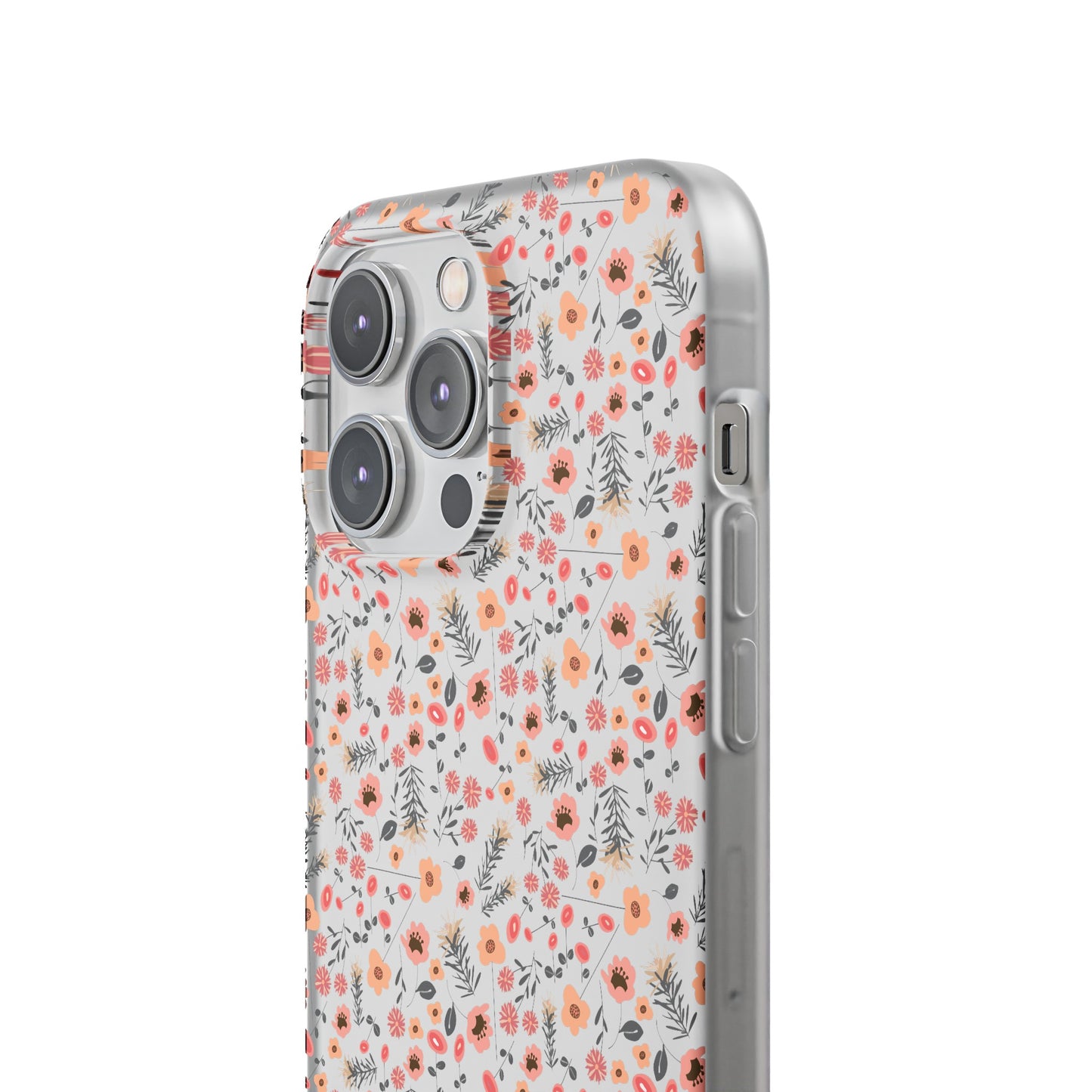 Peach Wildflowers Flexi Cases for iPhone