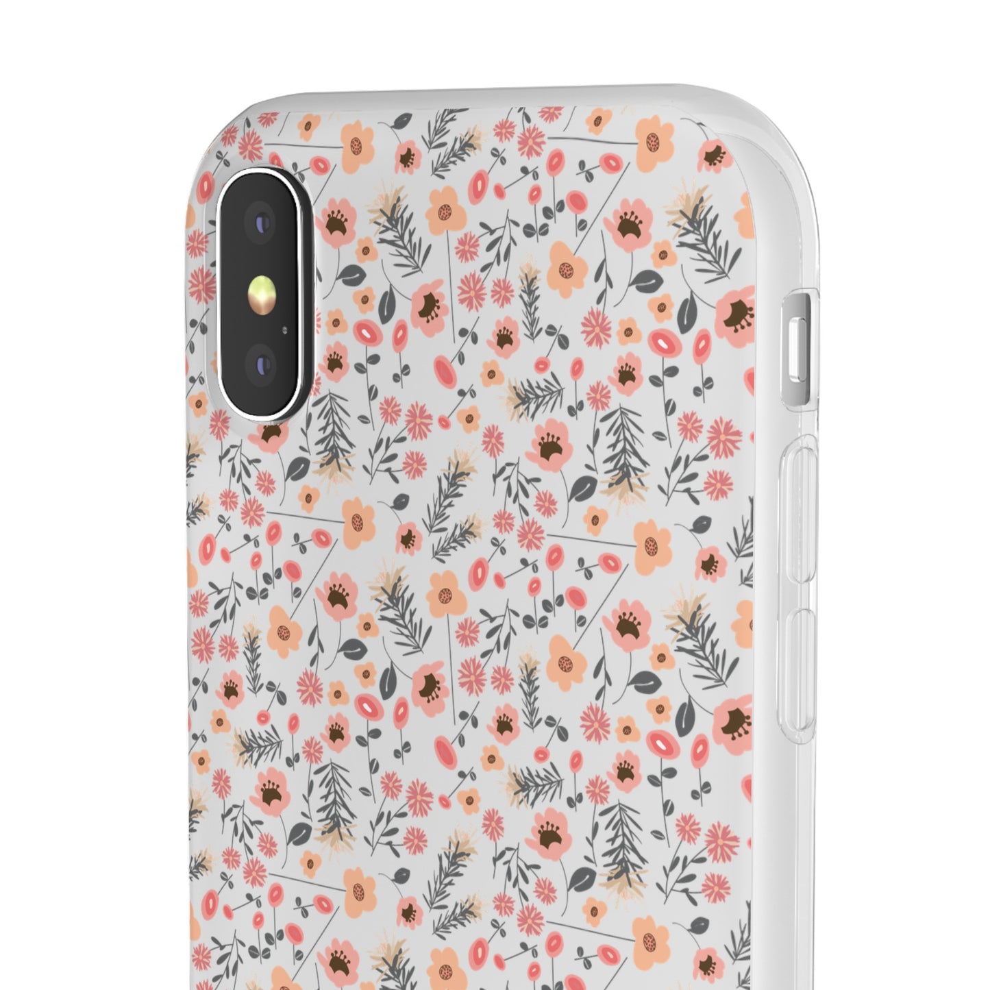 Peach Wildflowers Flexi Cases for iPhone