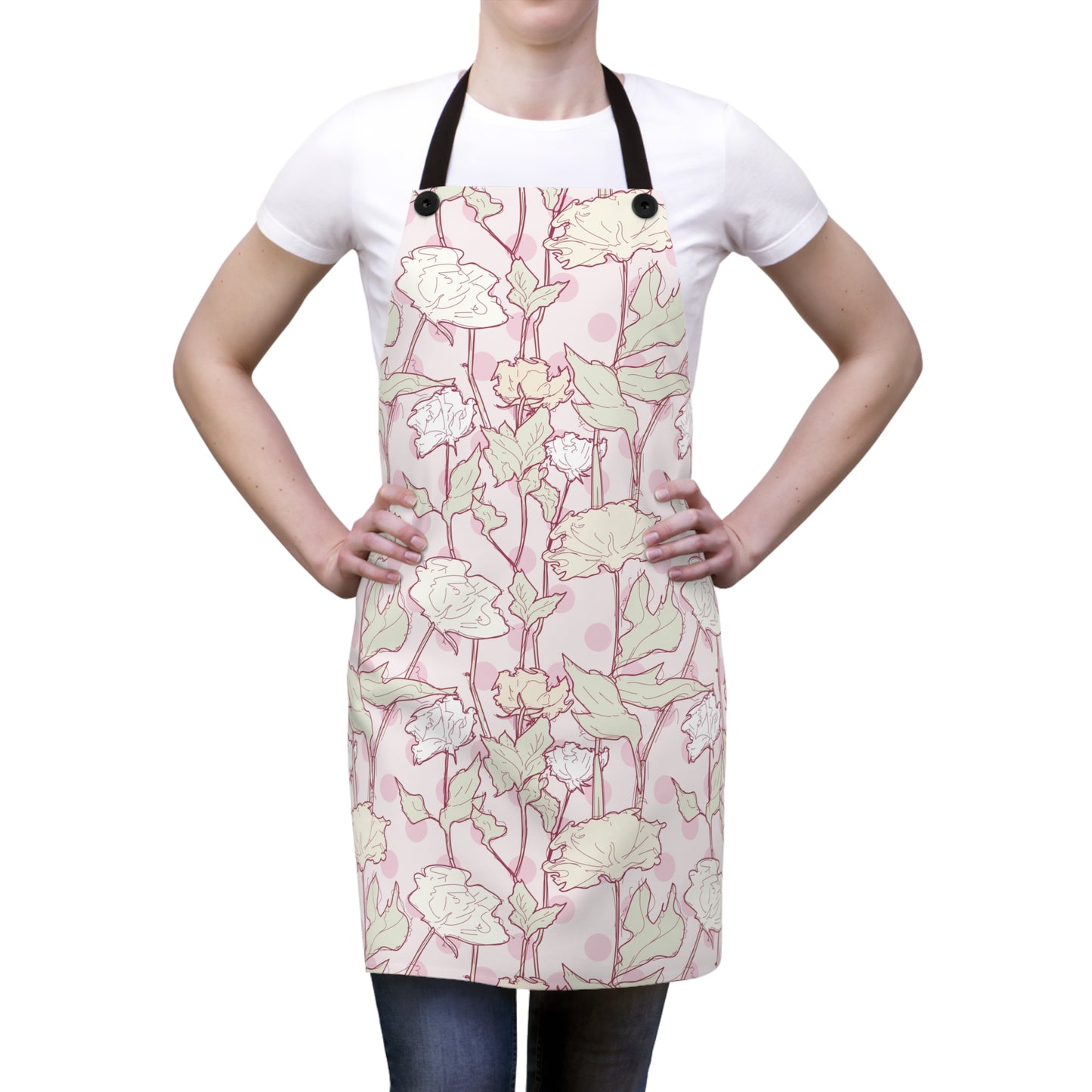 Roses with Dots in Pink Apron