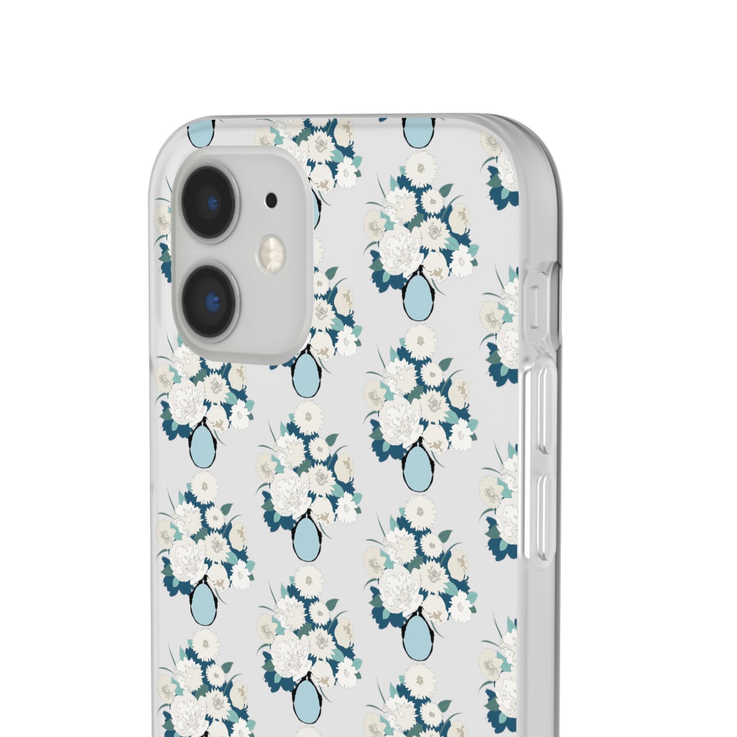 White Flowers in Vase Flexi Cases for iPhone