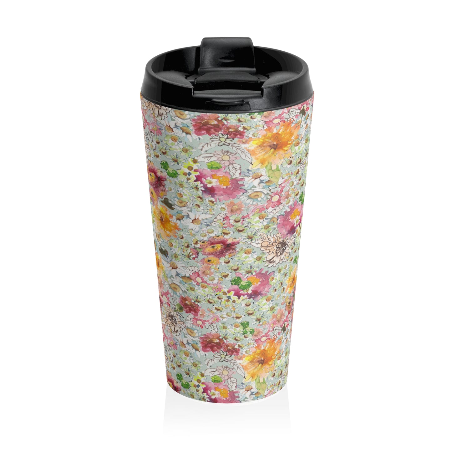 Farmhouse Floral Stainless Steel Travel Mug