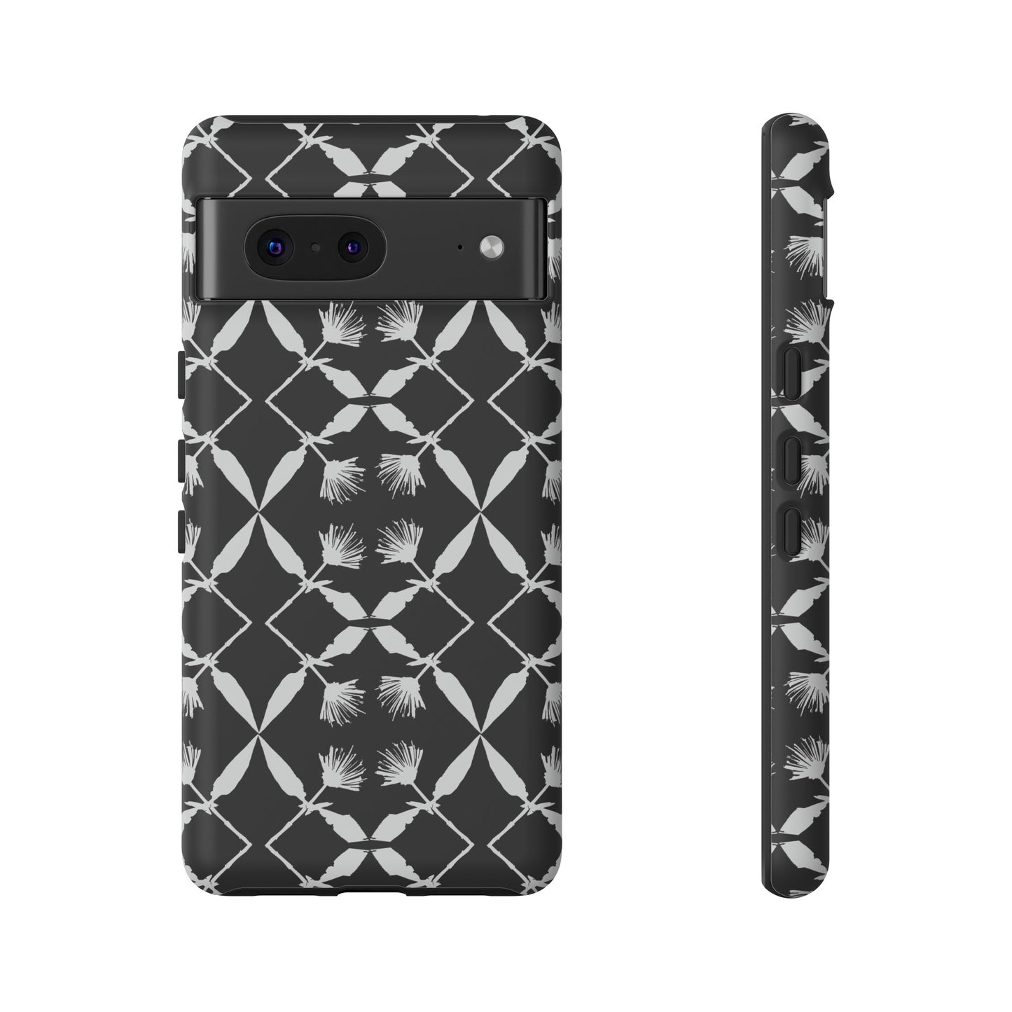 Black and White Floral Tough Cases for Google Pixel