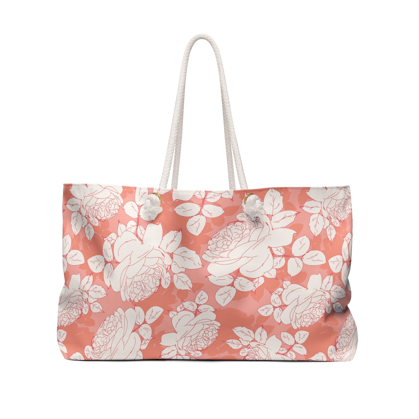 Peach and Cream Roses Weekender Bag