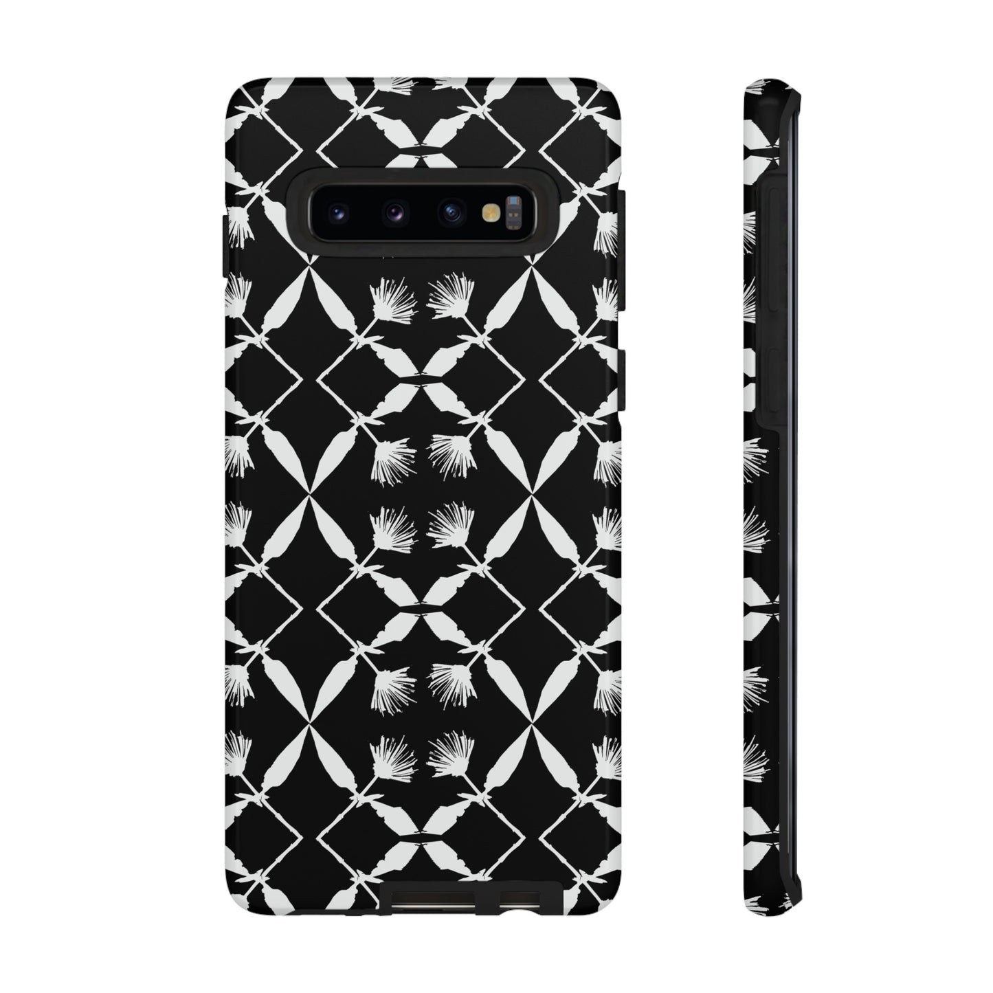 Black and White Floral Tough Cases for Google Pixel