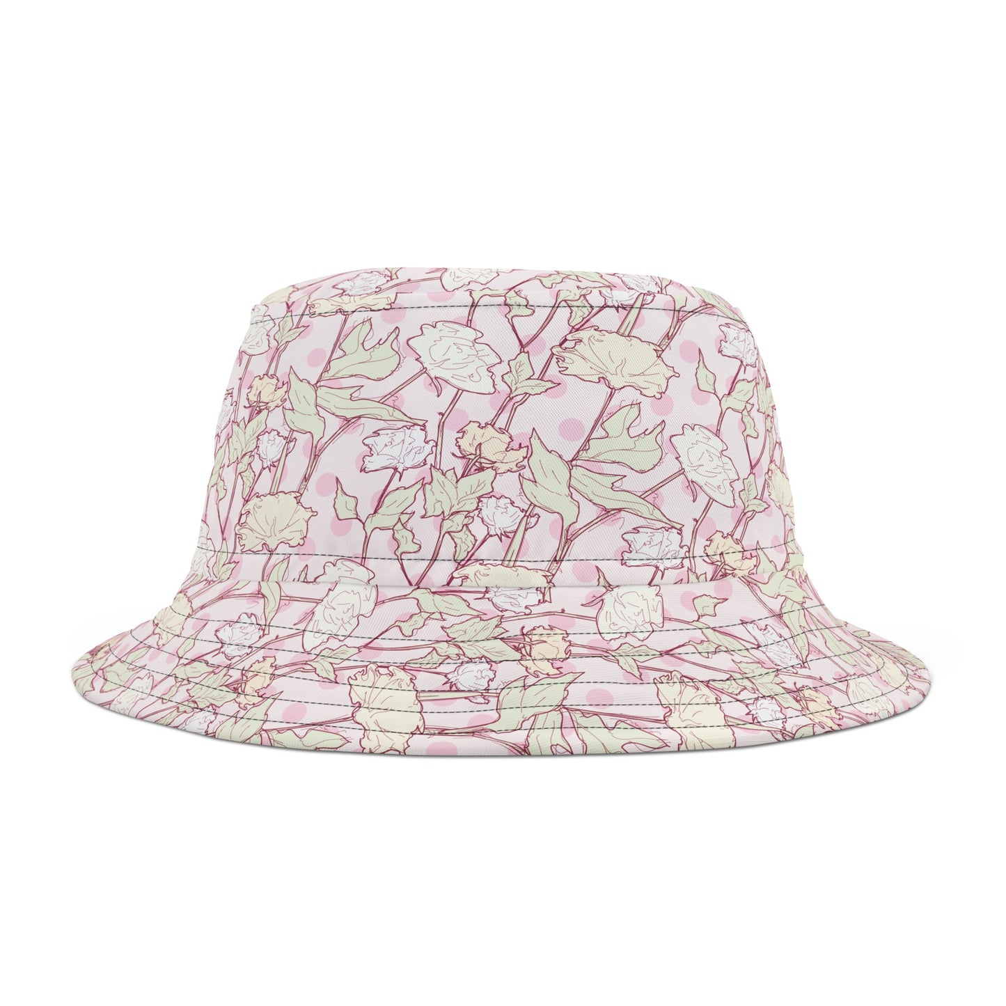 Roses and Dots in Pink Bucket Hat