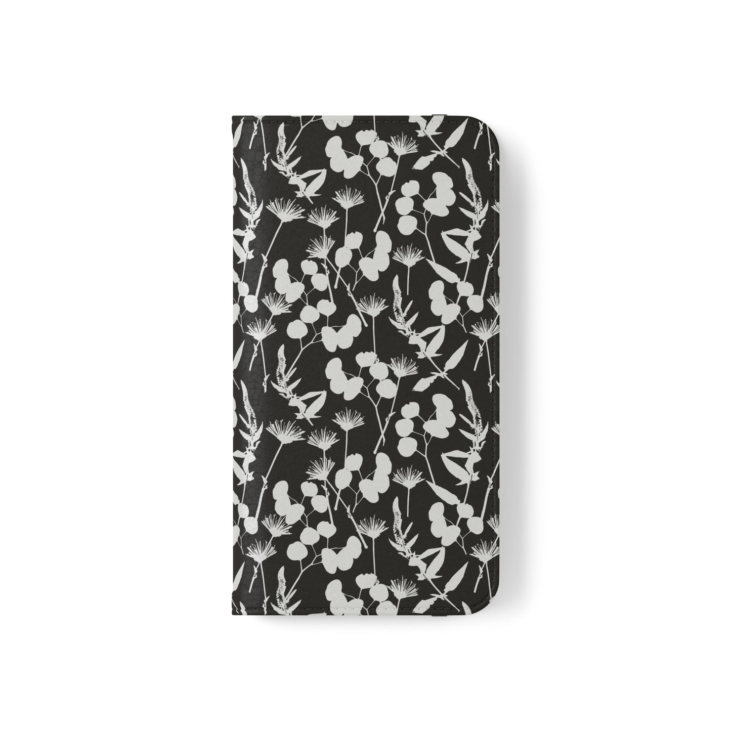 Black and White Floral Flip Cases for iPhone