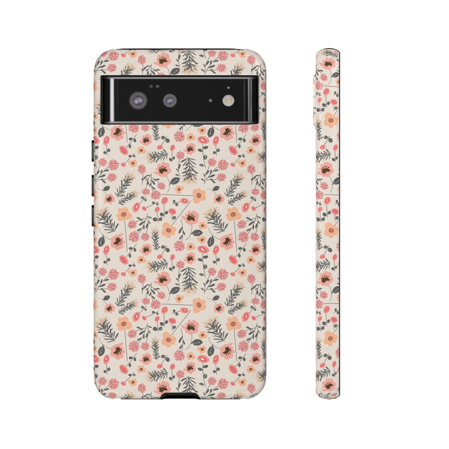 Peach and Cream Wildflowers Tough Cases for Google Pixel