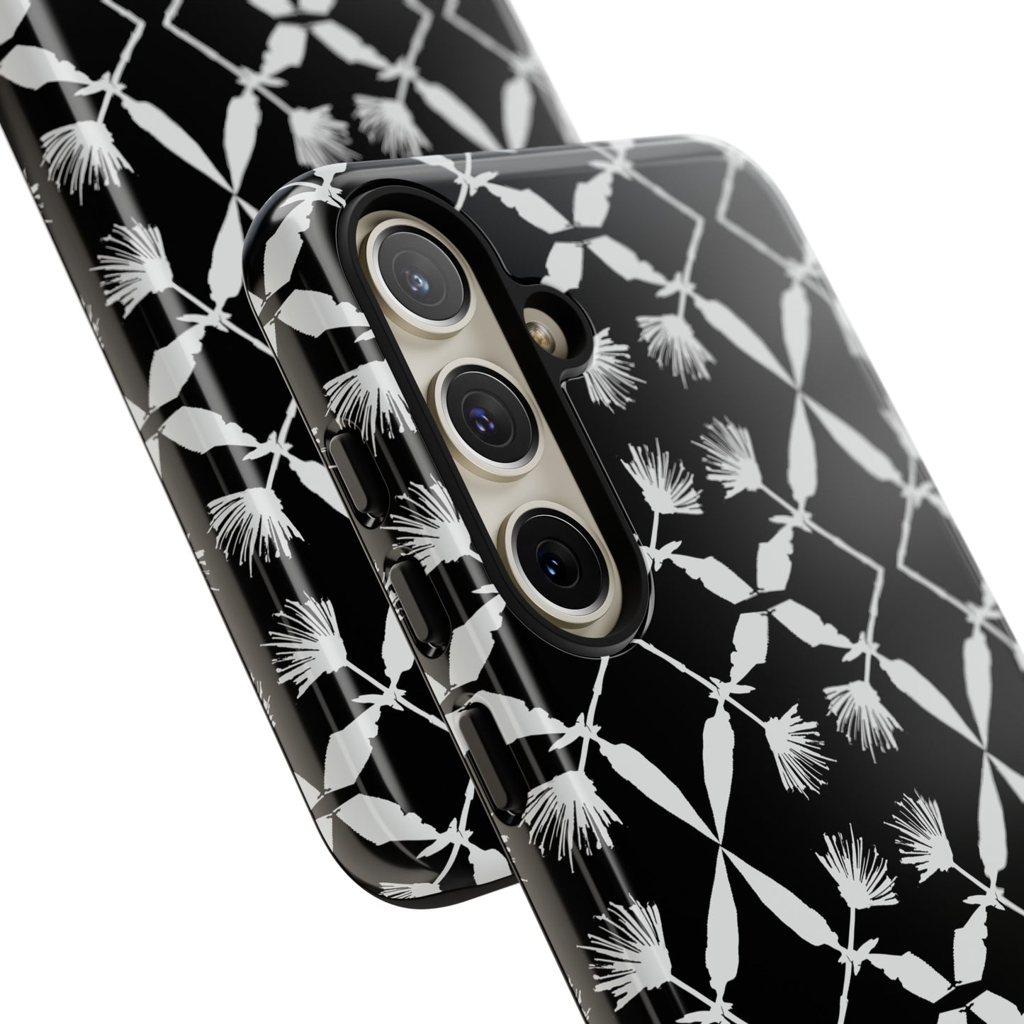 Black and White Floral Tough Cases for Google Pixel