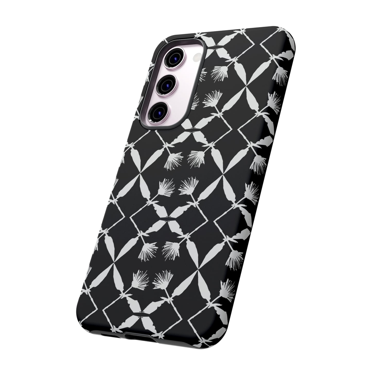 Black and White Floral Tough Cases for Google Pixel