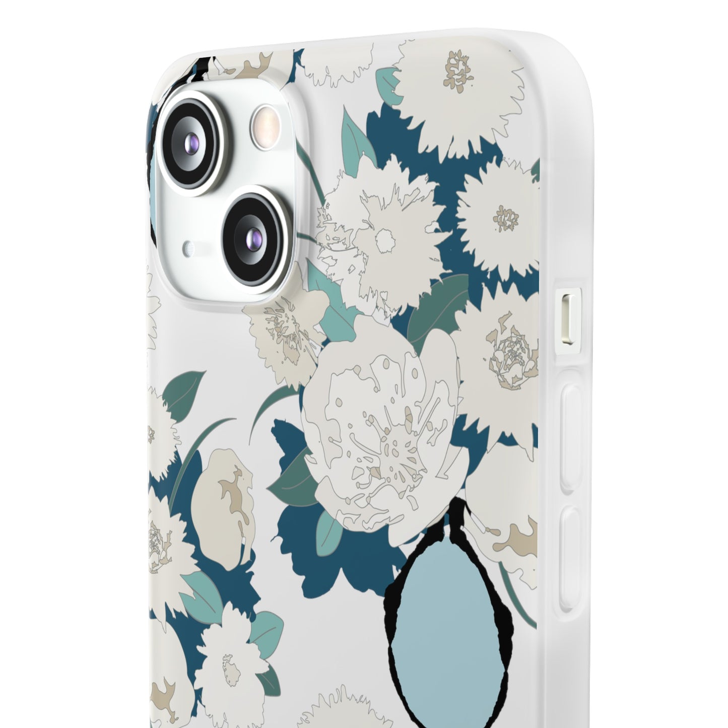 White Flowers in a Vase Flexi Cases for iPhone