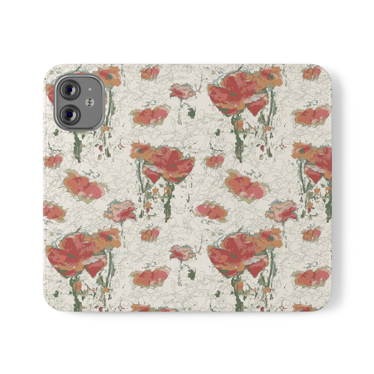 Orange Poppies Flip Cases for iPhone