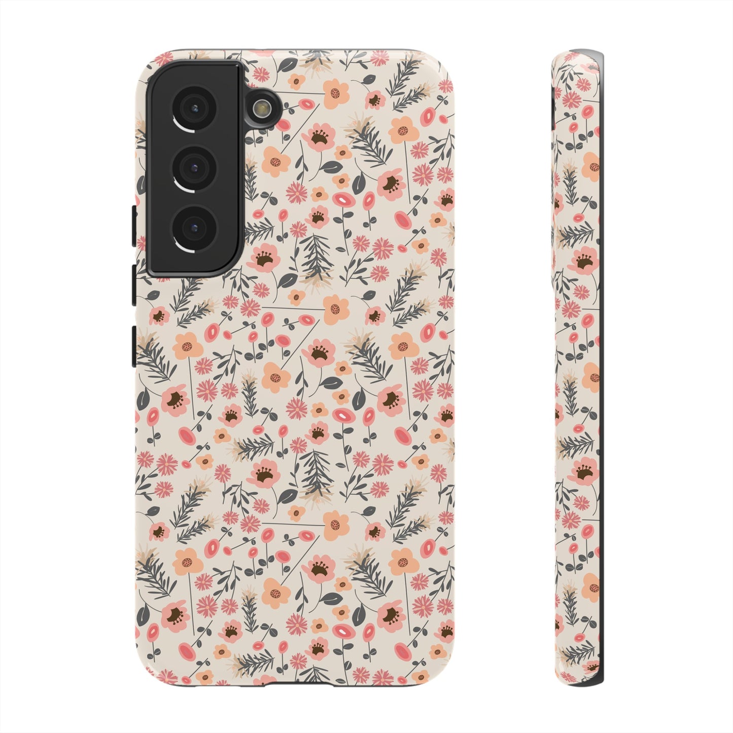 Peach and Cream Wildflowers Tough Cases for Samsung