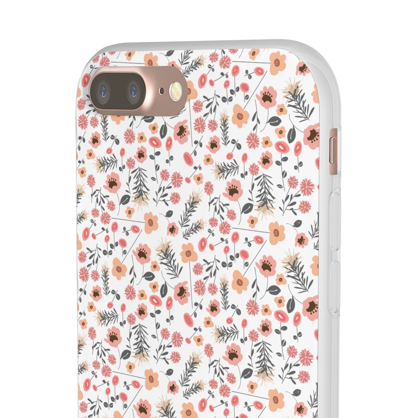 Peach Wildflowers Flexi Cases for iPhone