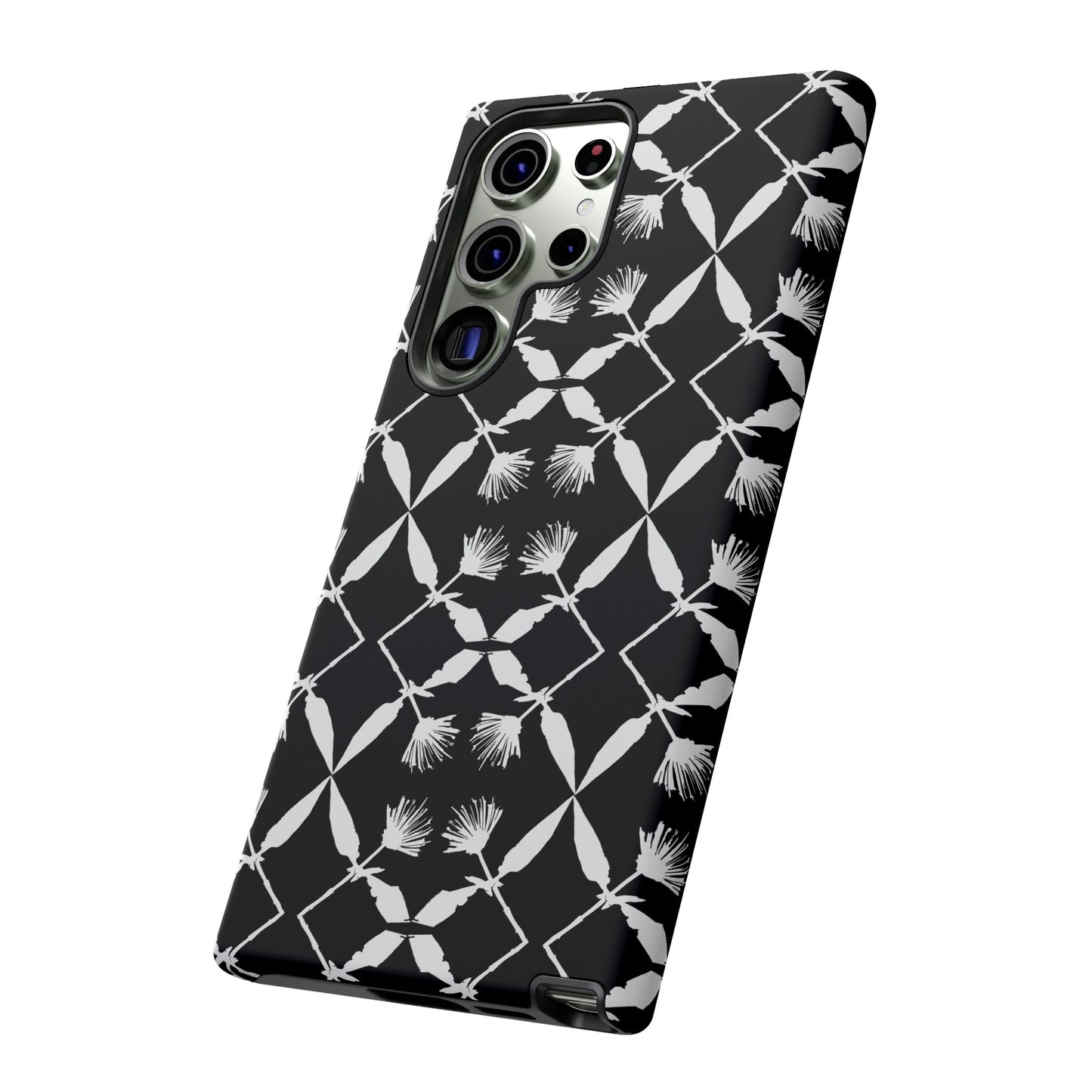 Black and White Floral Tough Cases for Google Pixel