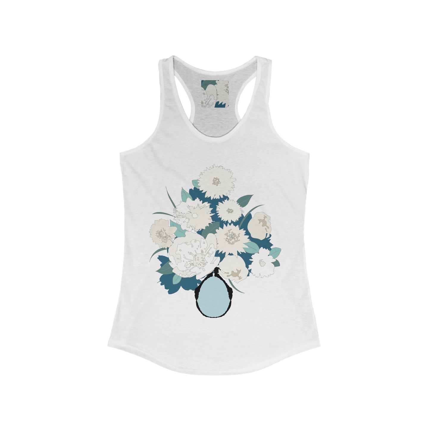 White Flowers Women's Ideal Racerback Tank