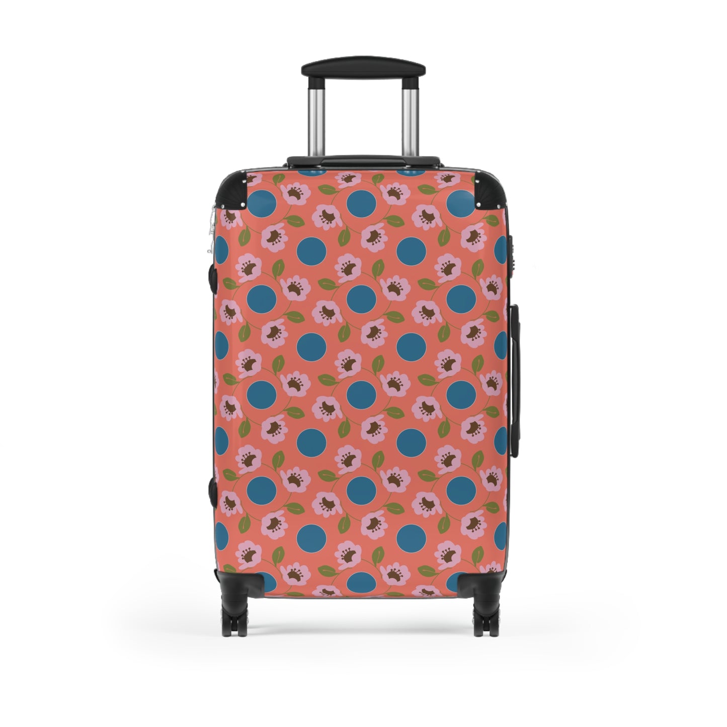 Wildflowers with Dots in Coral and Blue Suitcase