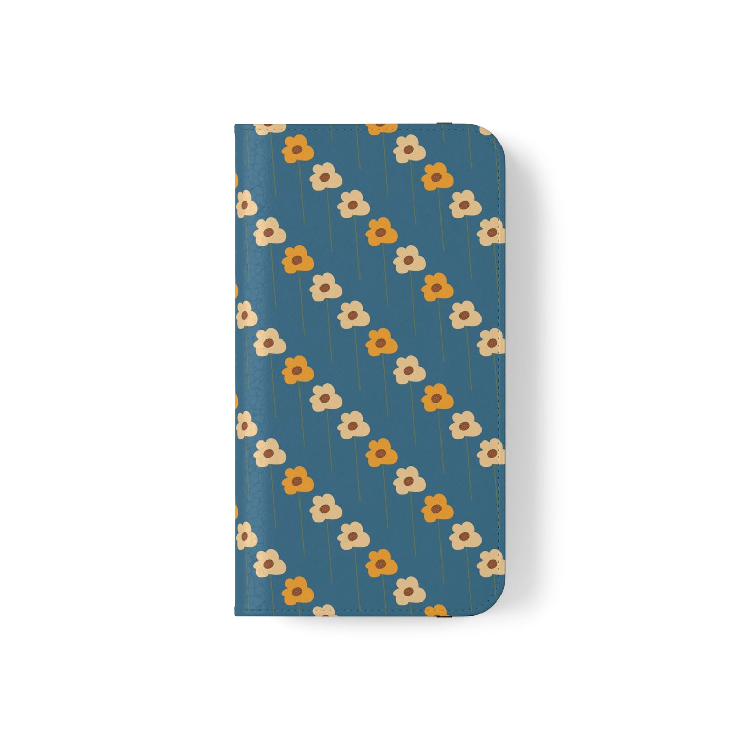 Yellow Wildflowers on Blue Flip Cases for iPhone