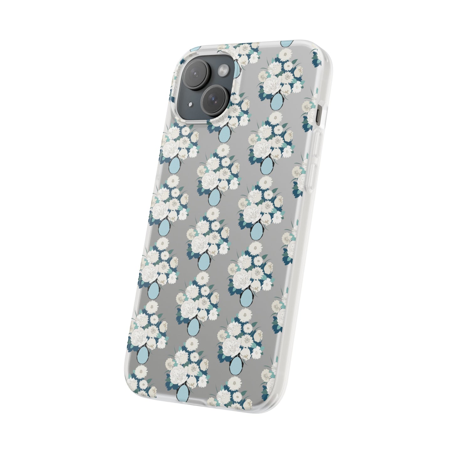 White Flowers in Vase Flexi Cases for iPhone