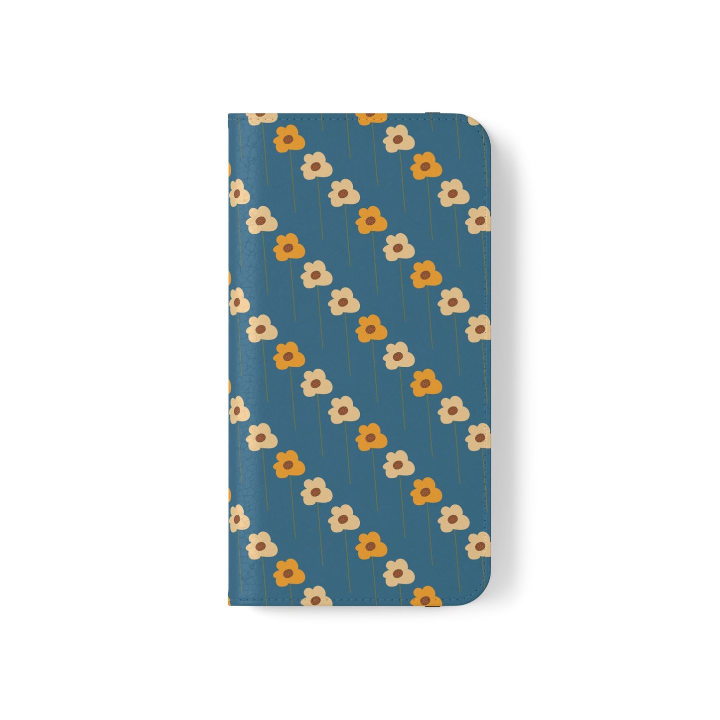 Yellow Wildflowers on Blue Flip Cases for iPhone