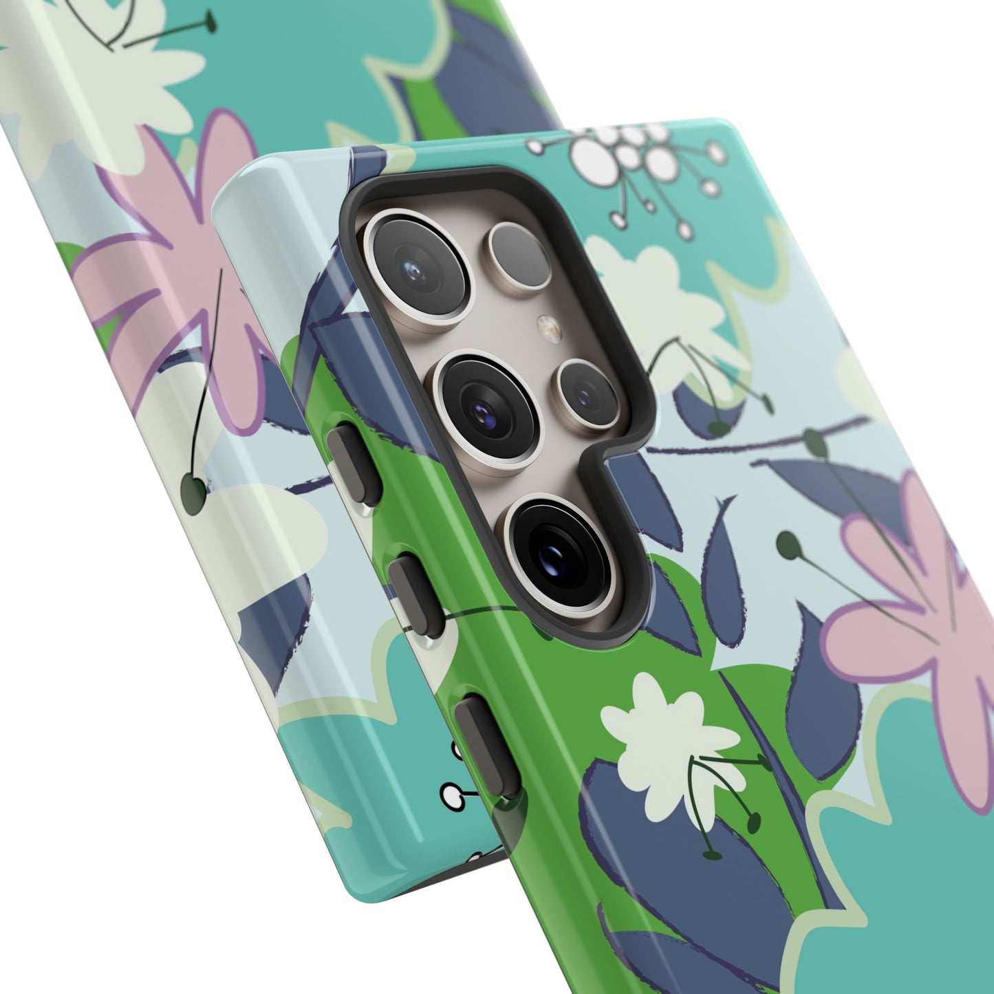 Mid Mod Floral in Blue and Green Tough Cases