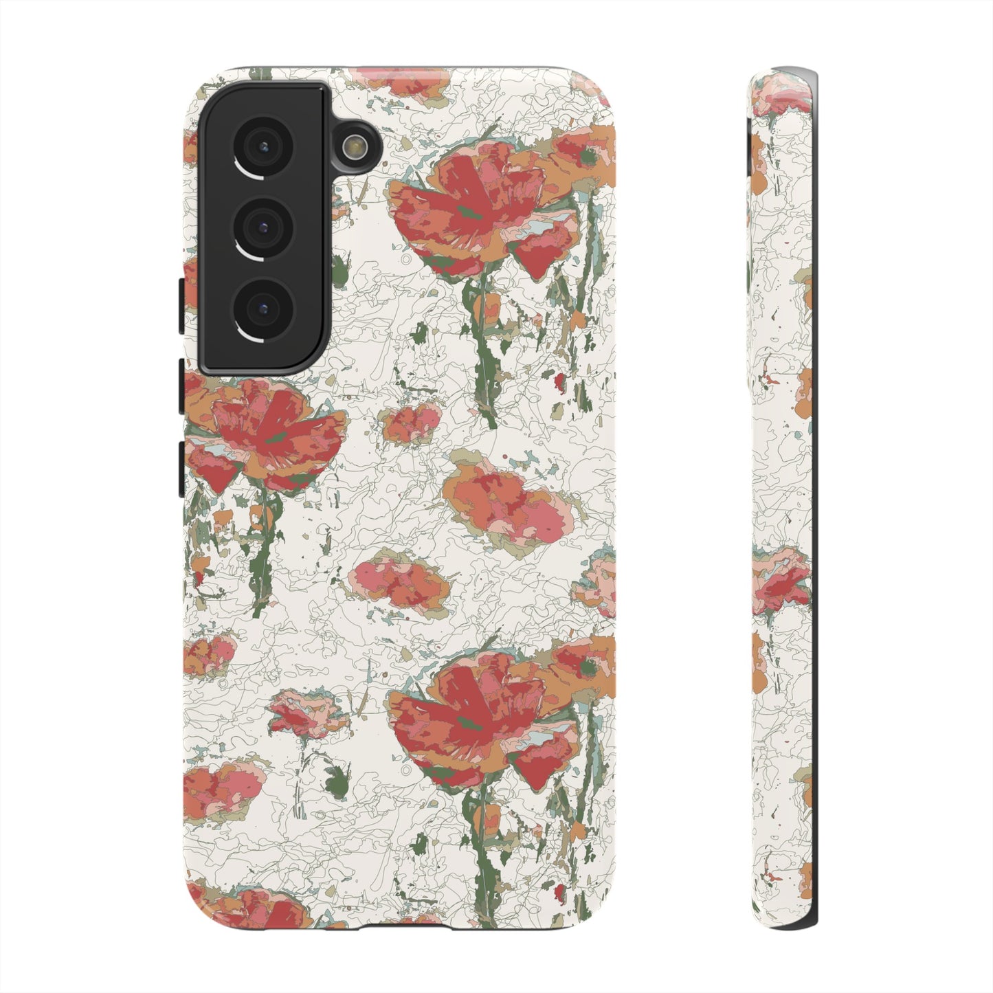 Orange Poppies Tough Cases for Samsung