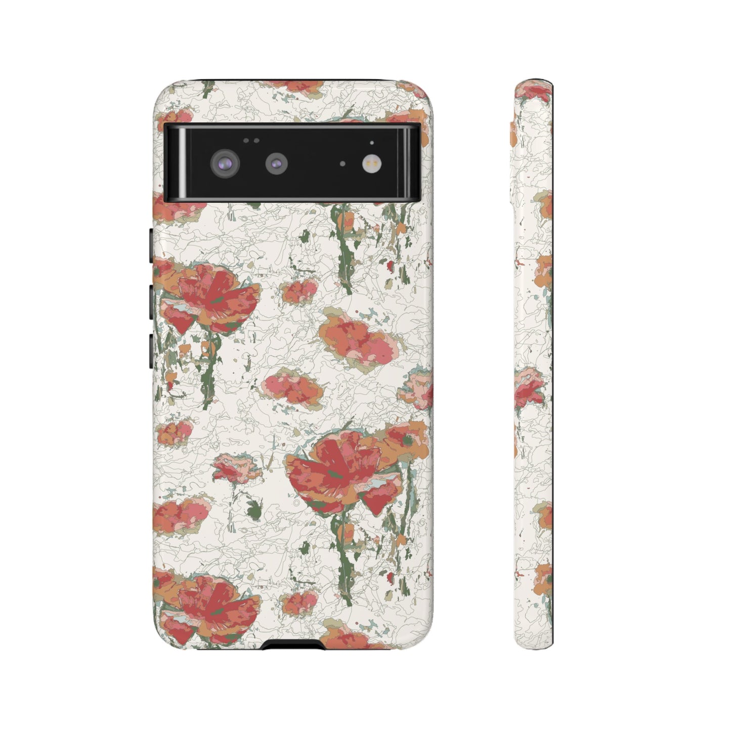 Orange Poppies Tough Cases for Google Pixel