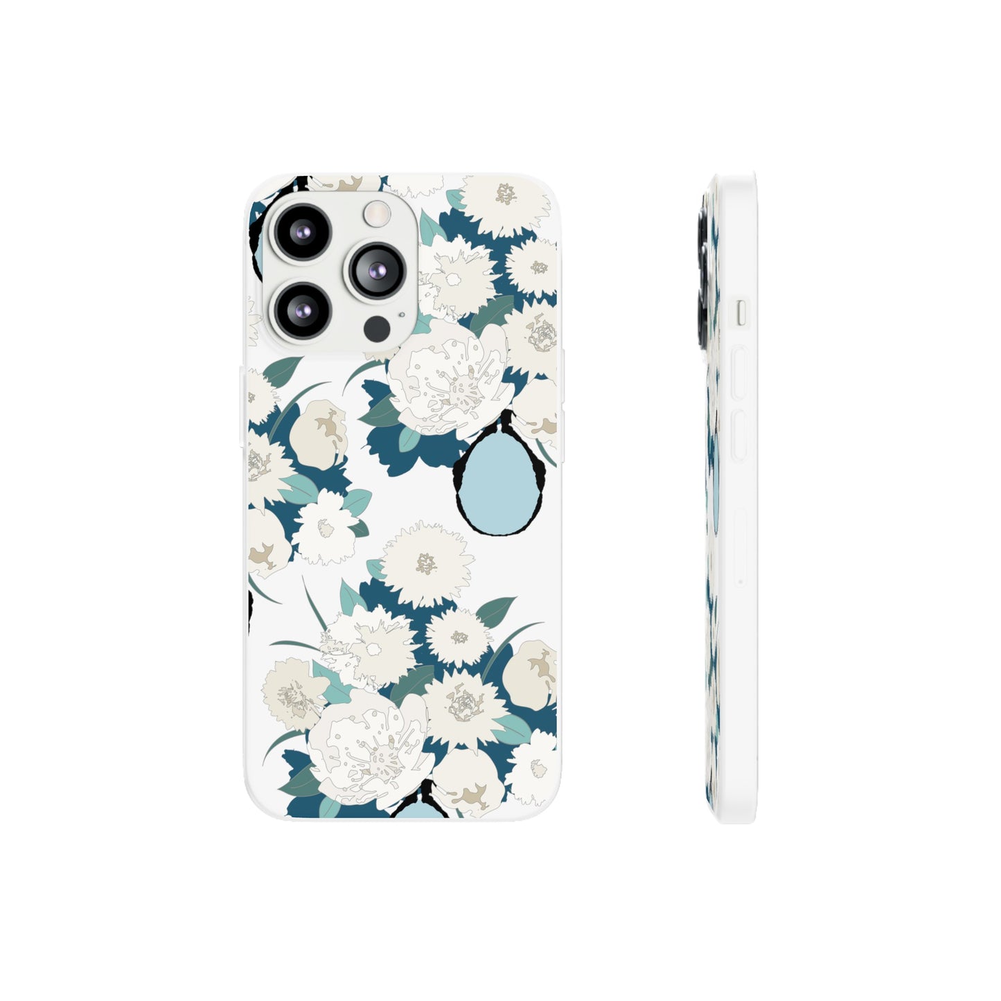 White Flowers in a Vase Flexi Cases for iPhone