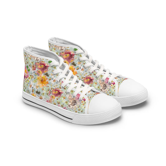 Farmhouse Floral Women's High Top Sneakers