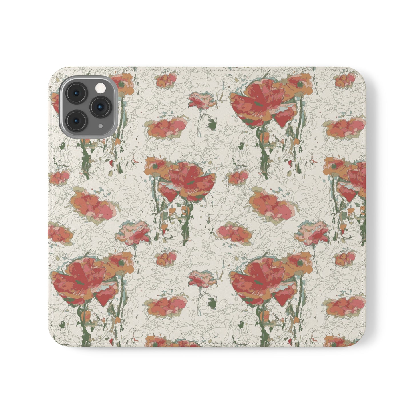 Orange Poppies Flip Cases for iPhone