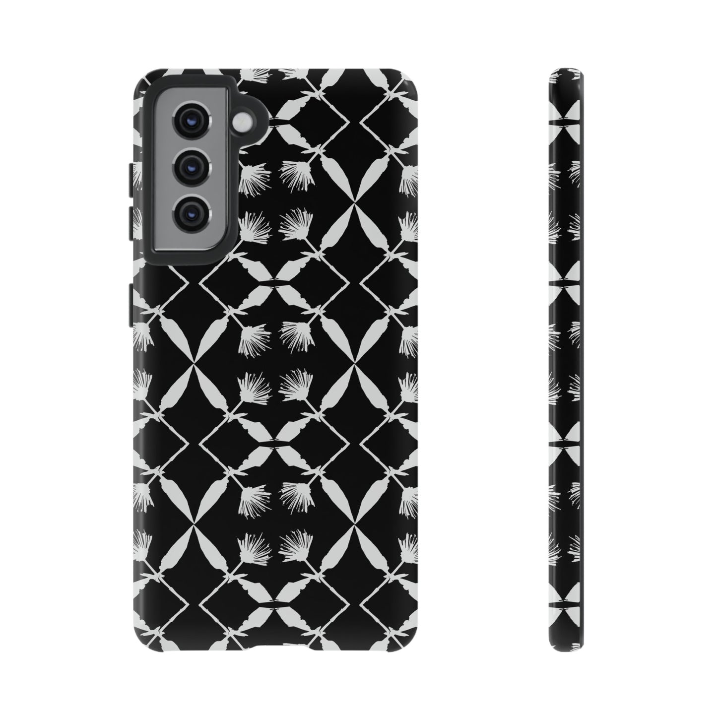 Black and White Floral Tough Cases for Google Pixel